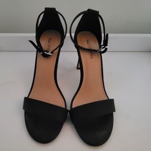Black open toe heels